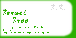 kornel kroo business card